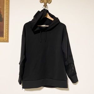 Ivy Park Black Mesh Sleeves Back Hoodie Jacket Women's Size XS G6